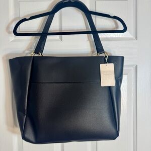 NWT. Primark black faux leather tote shoulder bag